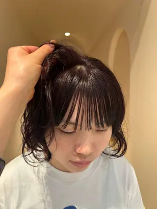 カラー パーマ mika/ミディアム メンズ/ショートのヘアスタイル
