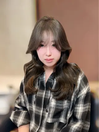 セミロング 本場韓国ヘア特化 아이비/Aibiのヘアスタイル