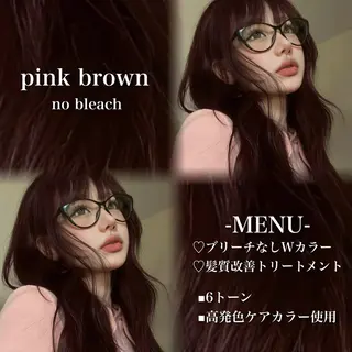 ロング カラー 💗愛され暖色💗 ピンク/レッド💗のヘアスタイル