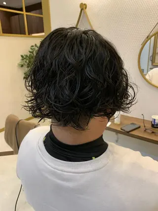 ミディアム パーマ メンズ 土屋 竣奨のヘアスタイル