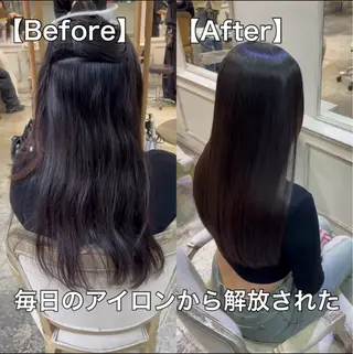 セミロング 美髪矯正 透明感 カラー⭐️ユウキのヘアスタイル