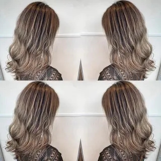 ロング 白髪ぼかしハイライト 茗荷谷駅徒歩2分のヘアスタイル