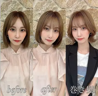 ミディアム 梶 久菜乃のヘアスタイル