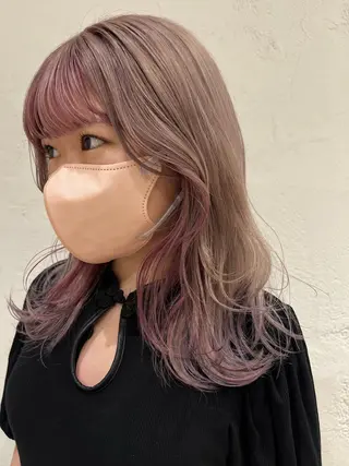 セミロング 🍋暖色カラーヘアア レンジniina🍋のヘアスタイル