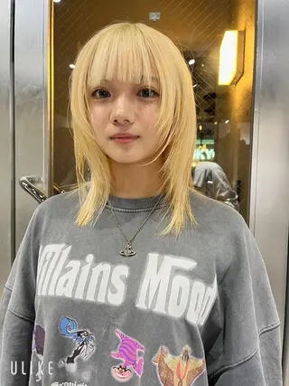 ミディアム ARCANAブリーチ ダブルカラー🌟原宿のヘアスタイル