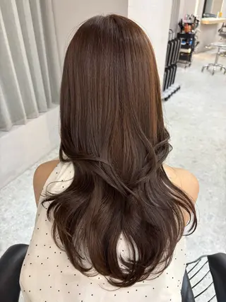ロング カラー ヘアアレンジ RYOTA レイヤー 中明度カラー/縮毛のヘアスタイル