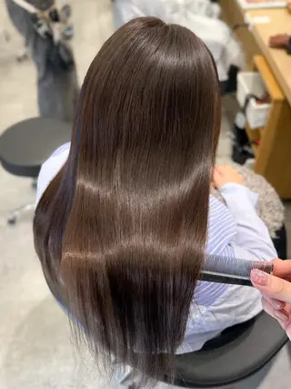 ミディアム カラー 巻ける髪質改善🫧ハ イライト/永田汰伊智のヘアスタイル