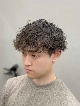 ショート パーマ メンズ SLASHメンズ専門 大西郁也のヘアスタイル