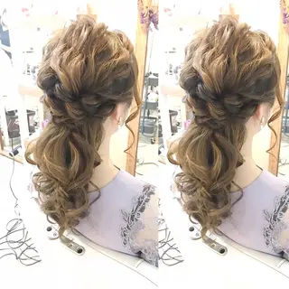 セミロング ヘアアレンジ キッズ 早朝✨ヘアセット 着付け/清水玲歌のヘアスタイル