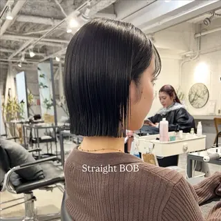 ショート カラー パーマ 切りっぱなしBOB 職人💜Anzuのヘアスタイル