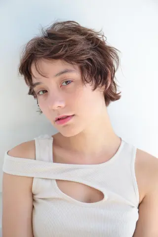 ショート カラー パーマ レイヤーカット✂️ 横浜No1♡下鳥翔子のヘアスタイル