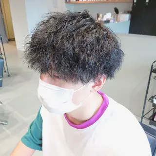 ショート メンズ パーマ メンズ/パーマ特化 /波巻き/林洋平のヘアスタイル