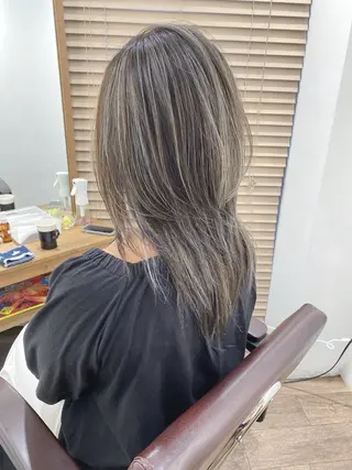 ロング カラー ハイライト⭐️上野 高広のヘアスタイル
