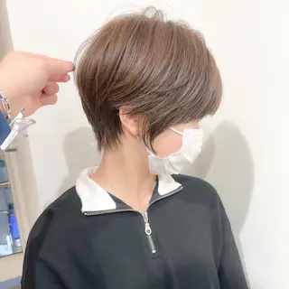 ショート コテ巻き風パーマ /志村大成のヘアスタイル