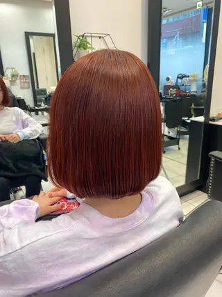 ショート YASU🍎CUT 赤系カラー/ヘアケアのヘアスタイル