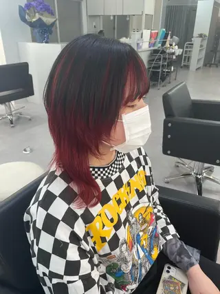 セミロング カラー ヘアアレンジ メンズ Cielro/ダブル カラー/西田咲希のヘアスタイル