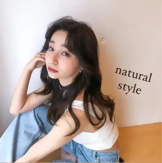 セミロング カラー 透明感カラー×小 顔レイヤー♡ヒデさんのヘアスタイル