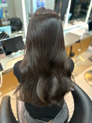 ロング カラー yui🎀ブリーチ なしベージュ／博多のヘアスタイル