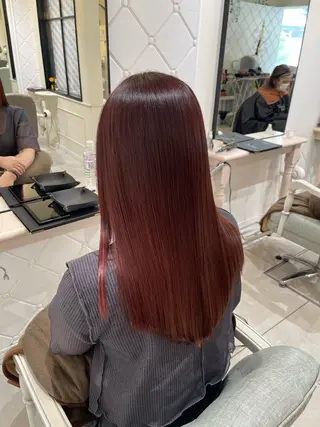 ロング カラー 濱田輝レイヤー 韓国風 ハイトーンのヘアスタイル