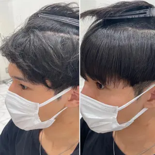 ショート パーマ メンズ 【メンズ縮毛矯正】 田中秀斗のヘアスタイル