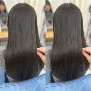 セミロング カラー パーマ 髪質改善🩵縮毛矯正 代々木/木下のヘアスタイル