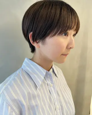 ショート カラー ヘアアレンジ オリーブ透明感カラー 表参道/MIKUのヘアスタイル