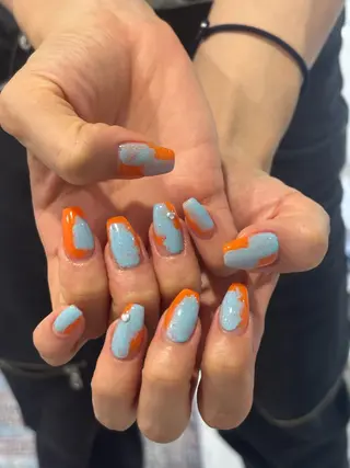 ロング 0203ムニムサン 💙Honokaのネイルデザイン