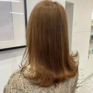 セミロング カラー ヘアアレンジ マツエク・マツパ レイヤー×グレージュ /ピンク🩷mioのヘアスタイル