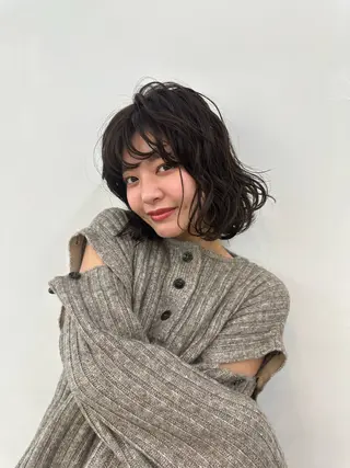 ショート パーマ さとう あやかのヘアスタイル