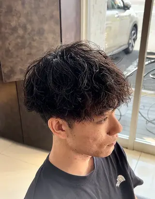 ショート パーマ メンズ 静岡/草薙パーマ メンズバレイヤージュのヘアスタイル