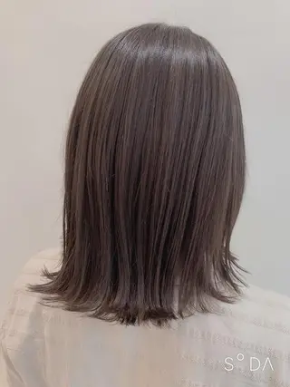 ミディアム カラー 店長ハイトーンカラー 柞山史奈のヘアスタイル