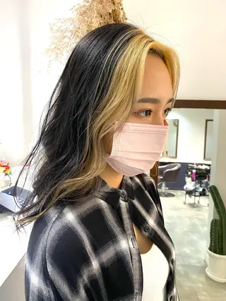 セミロング ハッシュカット /レイヤー/大阪中津のヘアスタイル