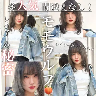 ミディアム カラー 顔周り特化/韓国ヘア /レイヤー/吉野幸大のヘアスタイル