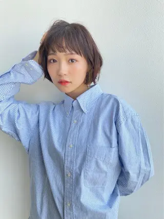 ショート ✨透明感カラー/縮毛 恵比寿HAYATO✨のヘアスタイル