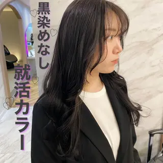 ロング カラー ヘアアレンジ 上品♡韓国レイヤー ‎🤍のの‎🤍のヘアスタイル