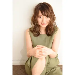 セミロング カラー パーマ みなみ ゆうすけのヘアスタイル