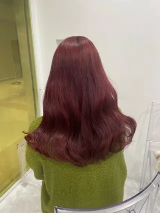 ロング カラー 韓国風艶髪🎀 暖色カラー🤍のヘアスタイル