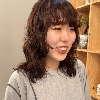 セミロング パーマ 🌿レイヤーボブ/パ ーマ🌿　木梨健太のヘアスタイル