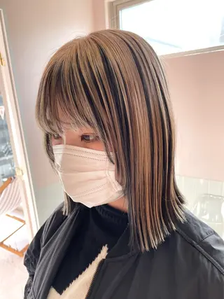 ミディアム カラー 色落ち綺麗透明感カラ /ボブ/ナカツヒカルのヘアスタイル