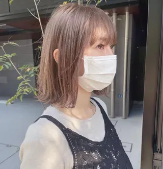 ミディアム カラー シャドウパーマ 田形清流のヘアスタイル