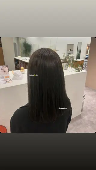 セミロング カラー 艶髪☆顔周りカット /秋田 遥華のヘアスタイル