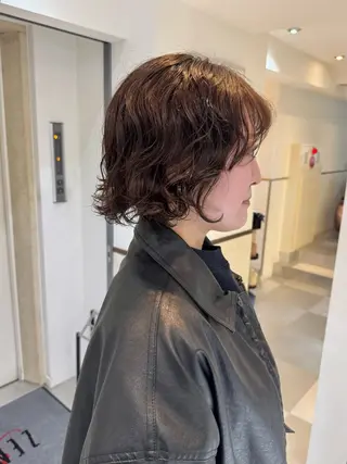 ショート パーマ デジタルパーマ 🌀ボブ　萩原　龍のヘアスタイル