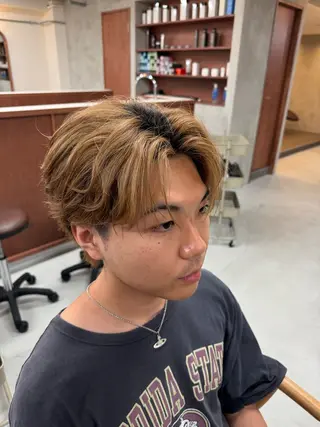 ショート カラー パーマ メンズ 雪音/美髪縮毛矯正 /ニュアンスパーマのヘアスタイル