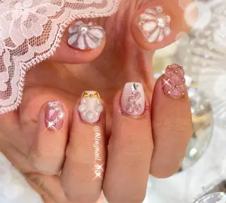 ネイル 23時まで❤︎韓国、 ワンホンネイルのネイルデザイン