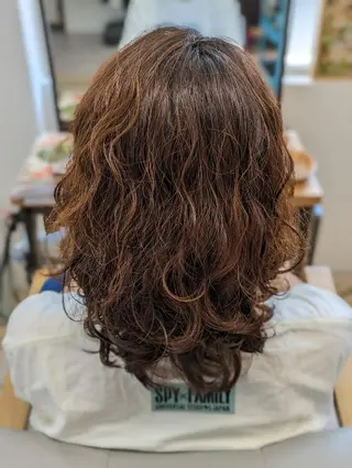 ミディアム パーマ Kokeshi/吹上 /Rymlhairのヘアスタイル