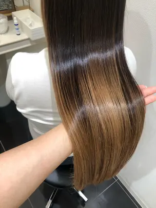ロング 三箇島陽香/髪質改善 クロスパーマ縮毛矯正のヘアスタイル