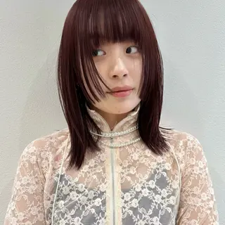 ミディアム カラー 🍊暖色×顔周り 🍊cocoroのヘアスタイル