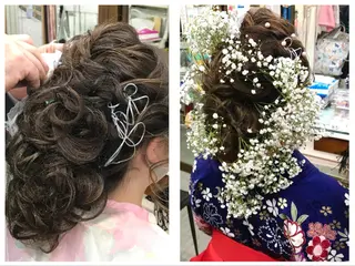 ミディアム ヘアアレンジ 上辻 博司のヘアスタイル