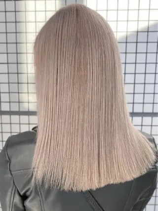 セミロング カラー ヘアアレンジ vizz by el yts 北谷エクステのヘアスタイル