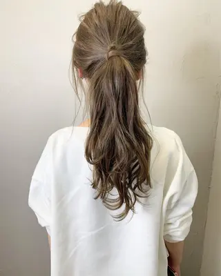 ロング カラー ヘアアレンジ YUSUKE レイヤーカットカラーのヘアスタイル